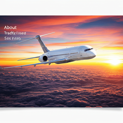 Airplane soaring through sunset sky